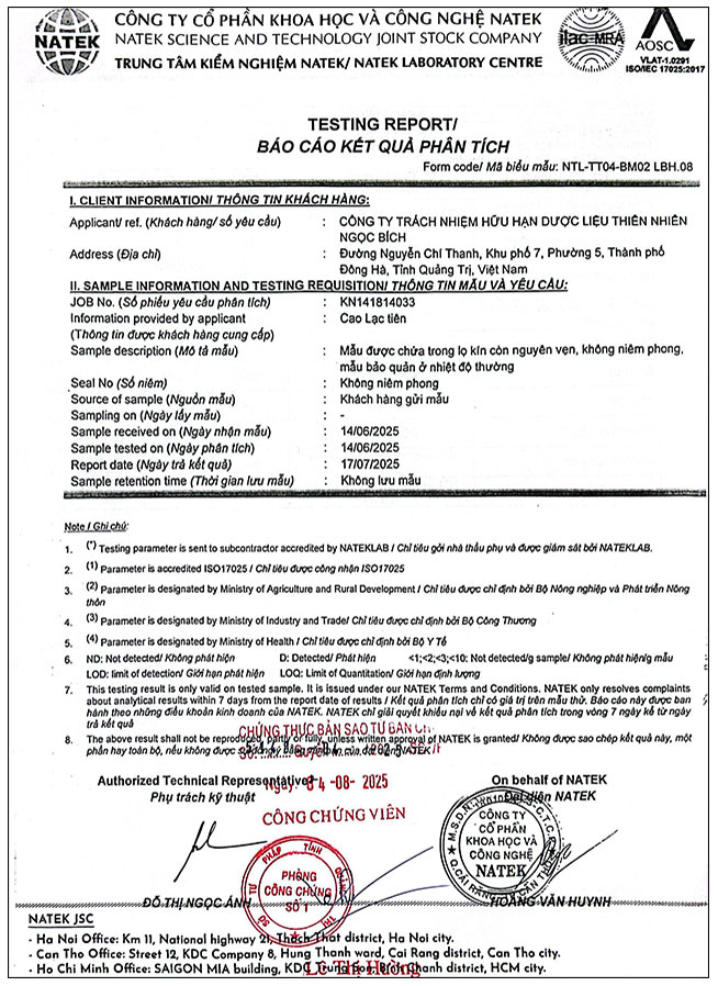 kiem nghiem cao lac tien